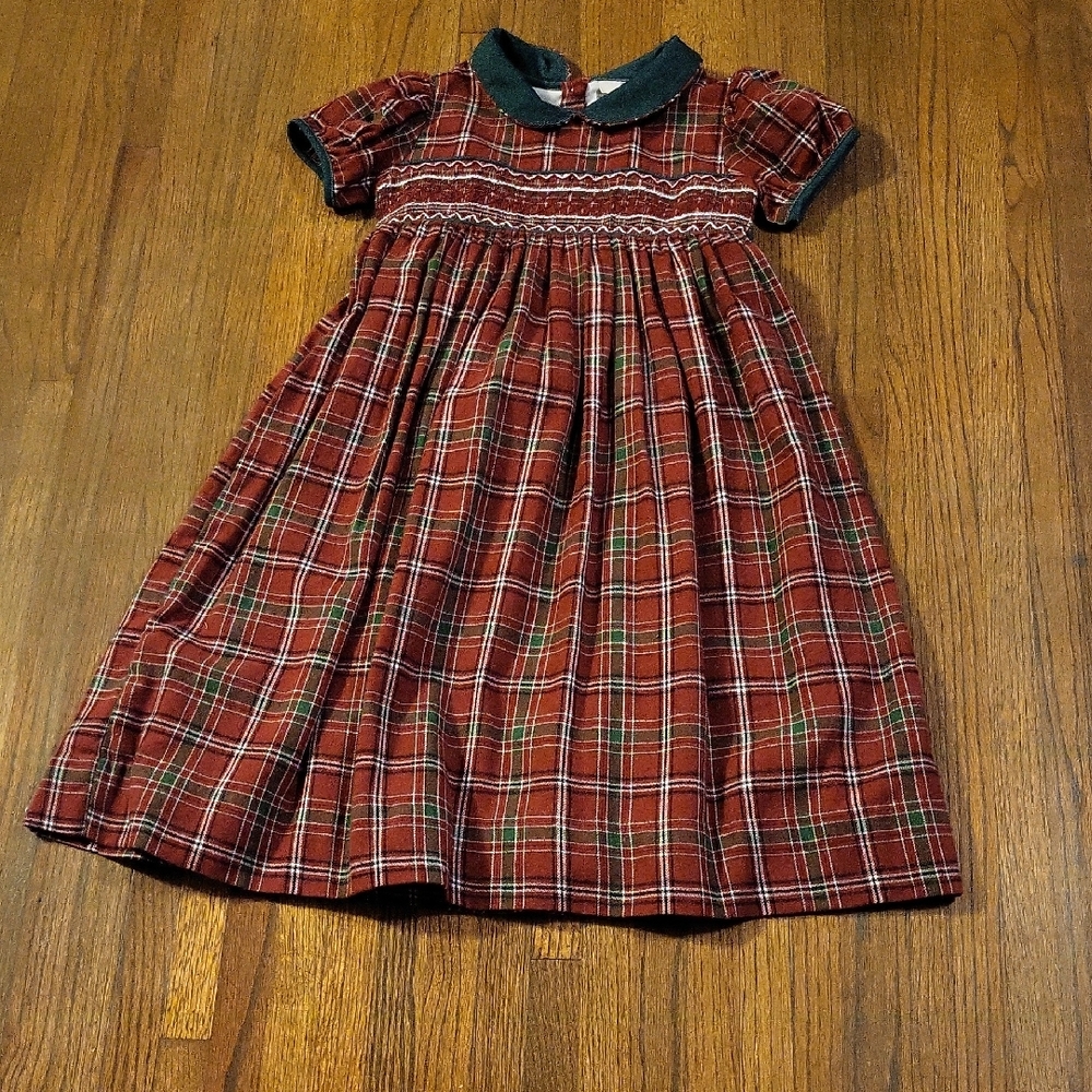 Smockingbird Plaid Red and Green Kids Dress